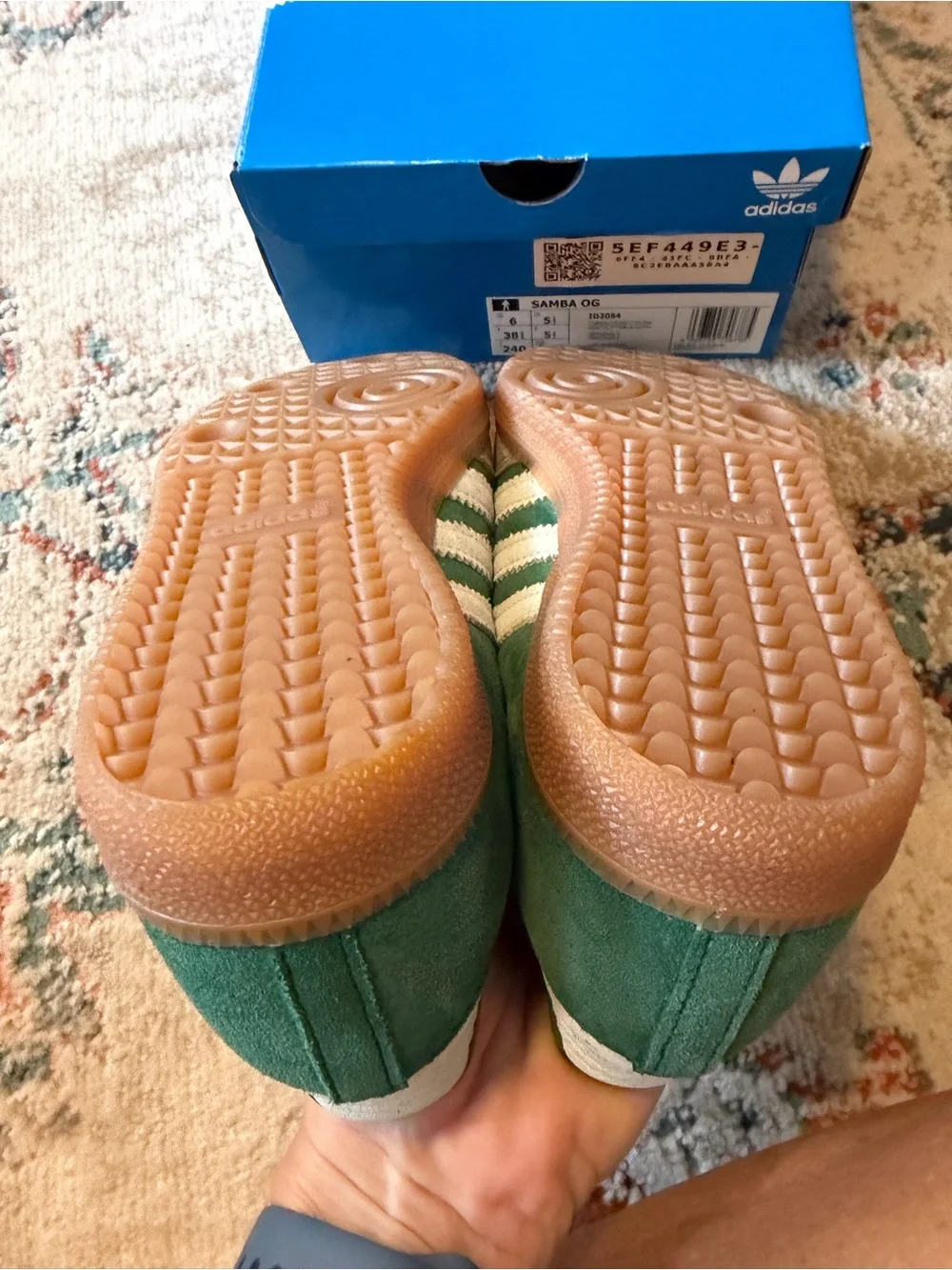 Adidas Samba OG Men’s Green & White Suede Retro Sneakers